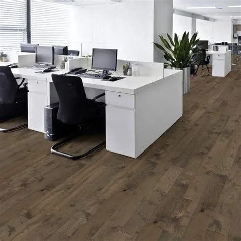 Glossy Brown Office Wood Laminate Flooring Thickness 2 Mm At Rs 90