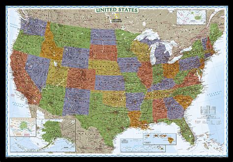 Buy Map United States Decorator Laminated By National Geographic