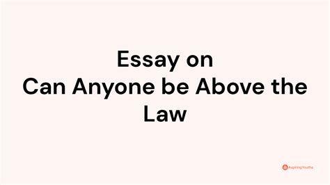 Essay On Can Anyone Be Above The Law