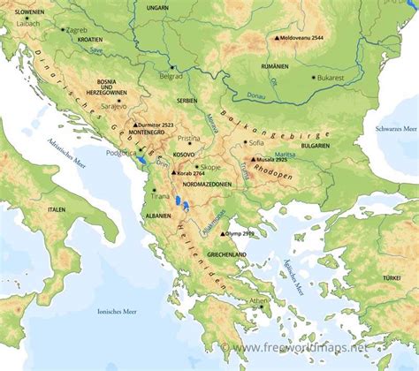 Balkan Karte - Freeworldmaps.net