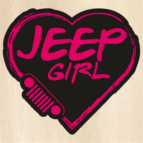 Jeep Girl Heart Black Svg Jeep Heart Vector File Jeep Girl Heart Svg Cut Files Png Svg