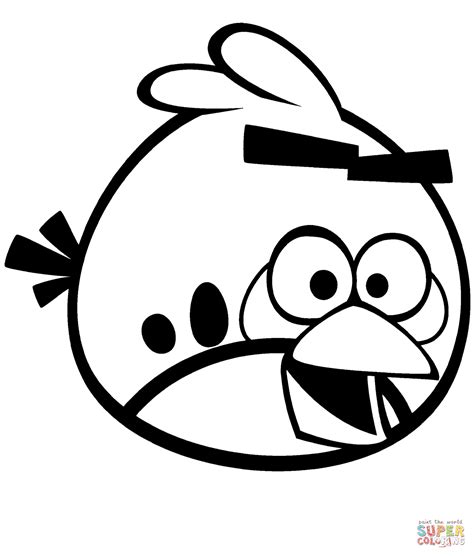 Red Angry Bird kleurplaat Gratis Kleurplaten printen