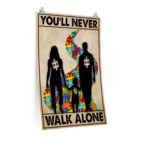 Autism Youll Never Walk Alone Autism Awareness Wall Art Etsy