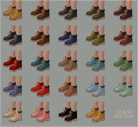 Sims4 Marigold Hiking Boots For Her Sims 4 Downloads