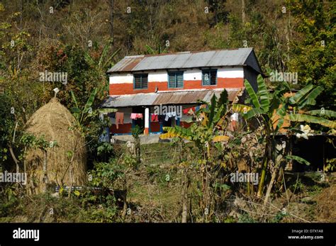 A Typical Nepalese House In Rural Nepal Taken Near Phokara Nepal