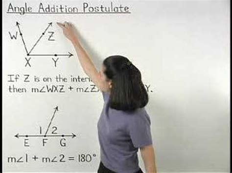 The interactive simulation shows a visual representation of the postulate and practice recognizing types of additive angles with a worksheet in which pupils review adjacent, interior and exterior, complementary, and. Angle Addition Postulate - MathHelp.com - Geometry Help ...