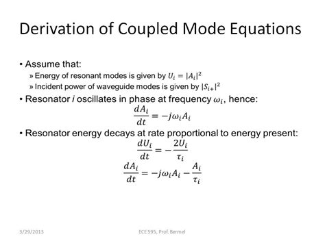 Resources Ece 595e Lecture 31 Coupled Mode Theory