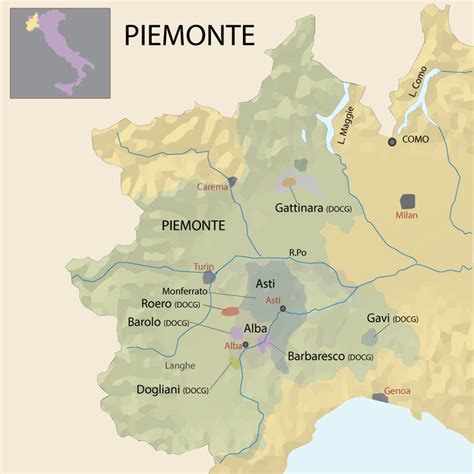Wine Map Of Piedmont Italy Lake George Florida Map