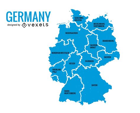 Descarga Vector De Mapa De Los Estados De Alemania
