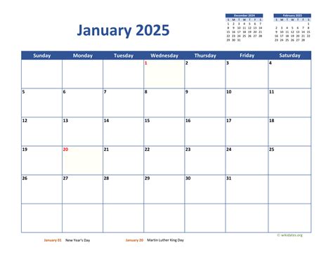 Free Printable Monthly Calender 2025

