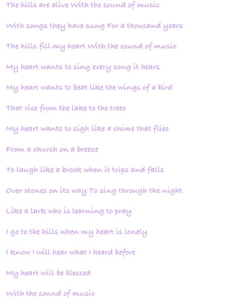 The Sound Of Music Lyrics From The Sound Of Music Movie Notability