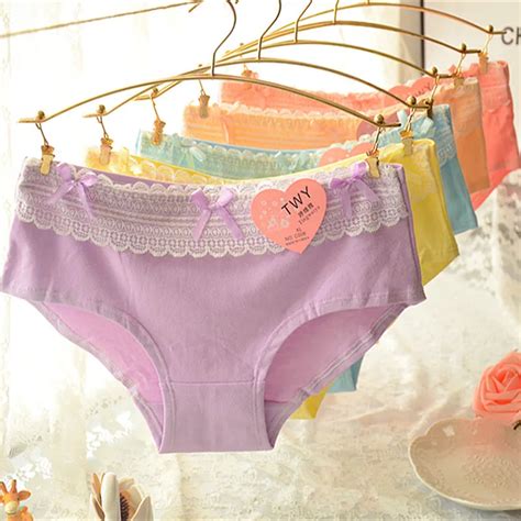 Sweet Womens Panties 6 Pieces New Fashion Underwear Sexy Bow Lace