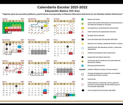 Oficial Este Es El Calendario Para El Ciclo Escolar 2021 2022 Clases