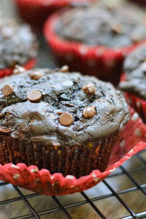 Vegan Double Chocolate Zucchini Muffins Its A Flavorful Life