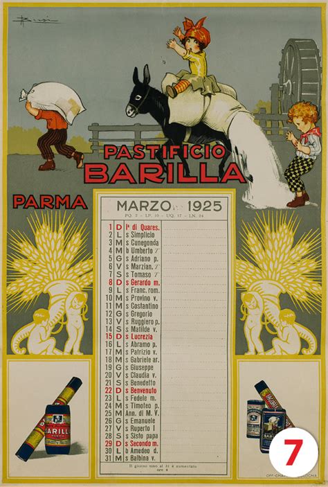 The First Calendar By Adolfo Busi 1925 Archivio Storico Barilla
