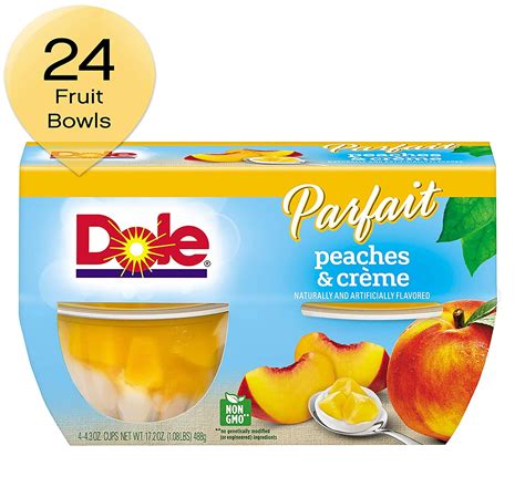 Dole Fruit Bowls Peaches And Creme Parfait 4 Cups 6 Pack