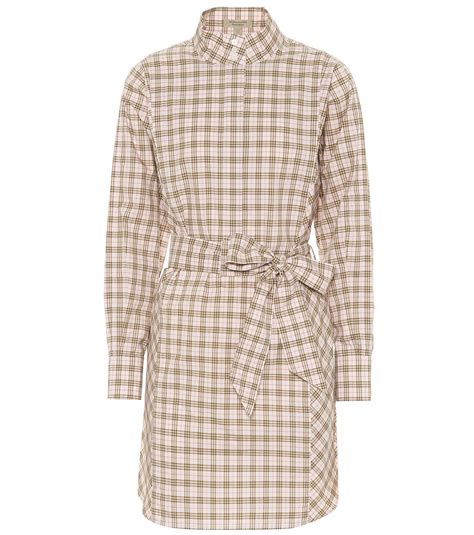 Lyst Burberry Check Cotton Shirt Dress In Pink Save 33