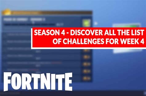 Fortnite Season 4 What Is The List Of Challenges Of The Week 4 Battle