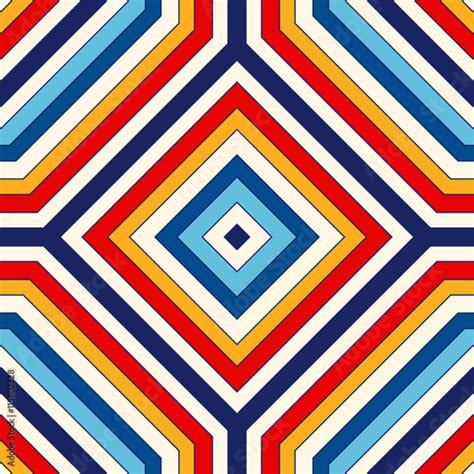 Seamless Pattern With Symmetric Geometric Ornament Bright Abstract