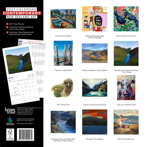 Buy Contemporary New Zealand Art 2021 Square Wall Calendar At Mighty