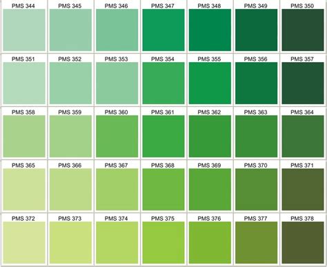 Couleurs Green Colour Palette Green Color Swatch Pms Color Chart