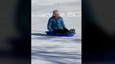 99 Year Old Woman Proves Youre Never Too Old To Go Sledding Never Too