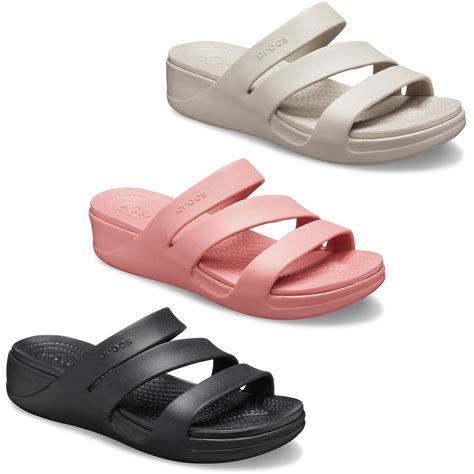 Crocs Monterey Strappy Wedge Sandals Womens Summer Holiday Heeled Strap