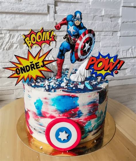 Th Birthday Cakes For Boys Captain America Birthday Cake Captain America Cake Avengers