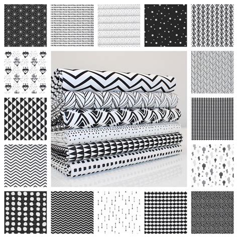 Details About Black And White Geometric And Fun 100 Cotton Fabric Dot