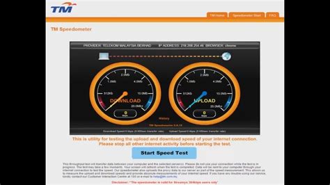 Speedtest.com will provide you the accurate results by testing some properties of the internet including uploading speed, downloading speed, ping and jitter. TM Streamyx Speed Test - YouTube