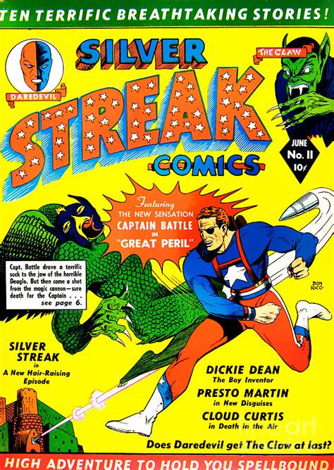 Classic Comic Book Cover Silver Streak Comics Captain Battle 0250 Photograph By Wingsdomain
