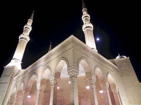 Mohammad Al Amin Mosque At Night Downtown Beirut Lebanon Islamic