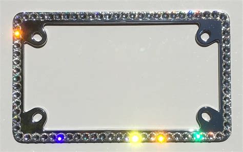 1 Row Motorcycle Crystal Bling License Plate Frame Diamond Etsy
