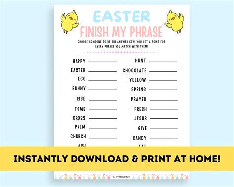 Easter Games For Adults Easter Games For Kids Kid Easter Etsy