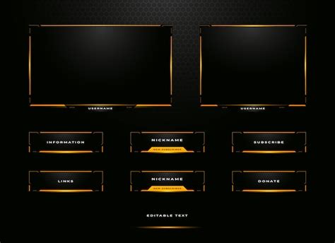 Premium Vector Twitch Streamer Panel Overlay Set