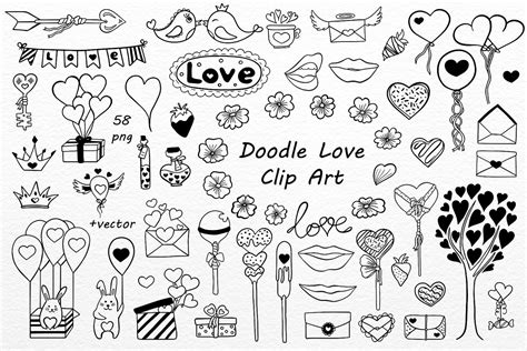 Doodle Love Clip Art Love Doodles Clipart By Passionpngcreation