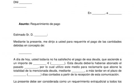 Requerimiento De Pago Modelo En Formatos Word Y Pdf Otosection