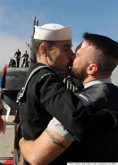 gay couple makes navy history with first kiss huffpost voices