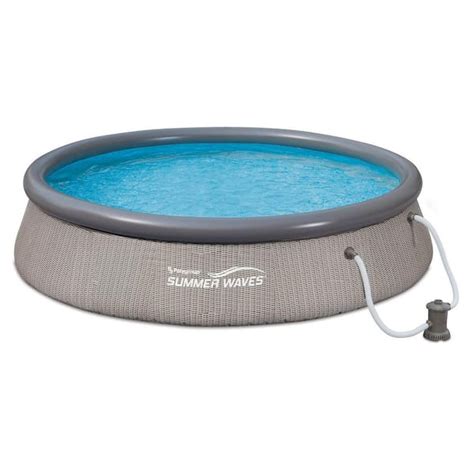 Summer Waves 12 Ft W X 36 In Round 36 In D Gray Quick Set Ring Inflatable Above Ground Pool