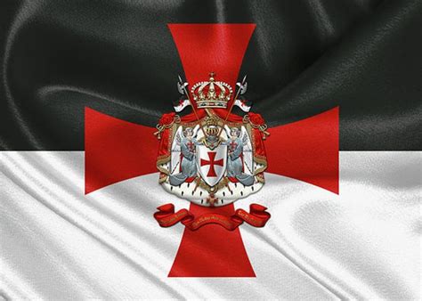 knights templar coat of arms over flag greeting card by serge averbukh