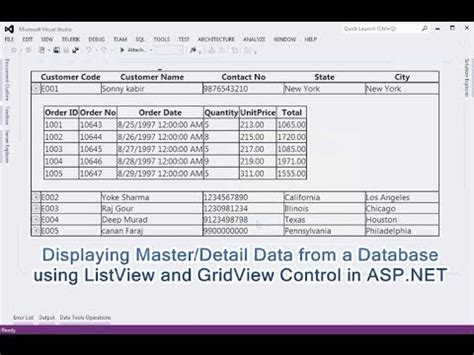 Displaying Master Detail Data From A Database Using Listview And Gridview Control In Asp Net