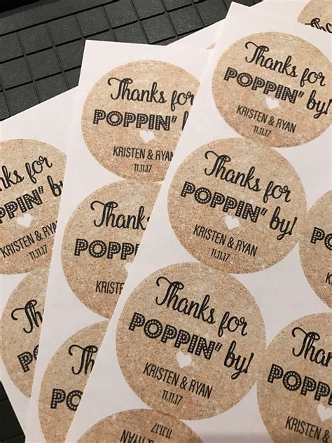 Thanks For Popping By Wedding Stickers Custom Stickers