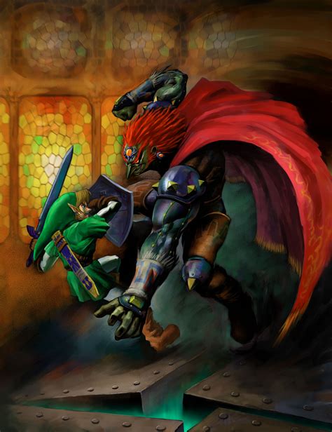 Fileoot Link Fighting Ganondorf Artwork Zelda Wiki