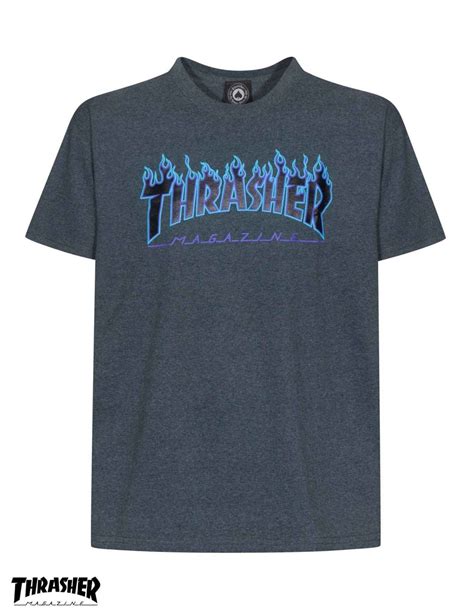 Camiseta Thrasher Flame Logo Dark Heather