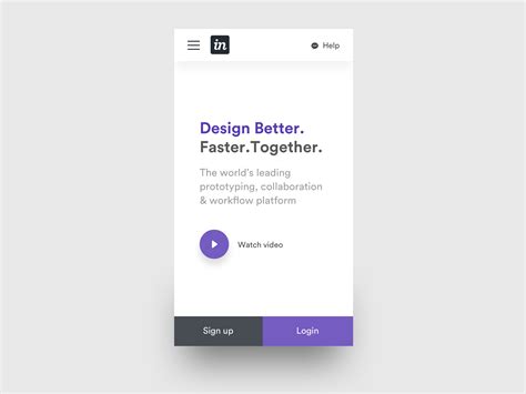 Invision Theme Redesign Landing Page Mobile Web Mobile Ui Design