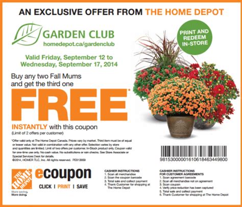 Home Depot Canada New Garden Club Coupon Buy Any Two Fall Mums And Get