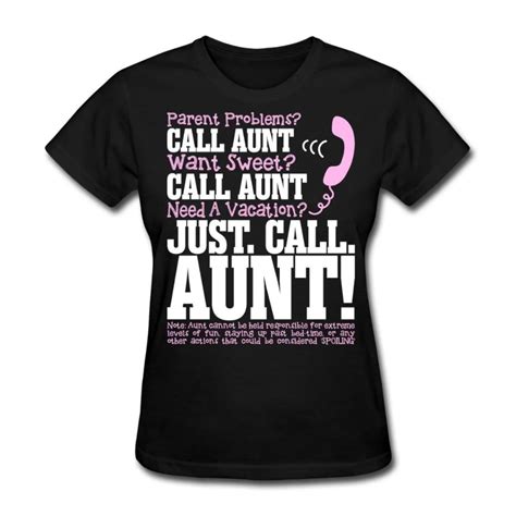 Only4u Novelty Shirts O Neck Just Call Aunt Funny Quotes Shirts For Womennovelty Shirtquote