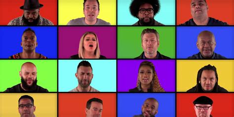 the voice coaches sing mashup on the tonight show video popsugar entertainment
