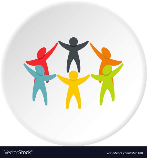 People Connecting Icon Circle Royalty Free Vector Image