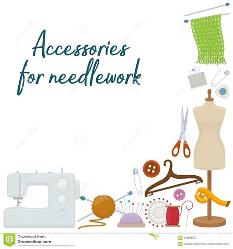 Accessories For Needlework Stock Vector Illustration Of Object 103668507